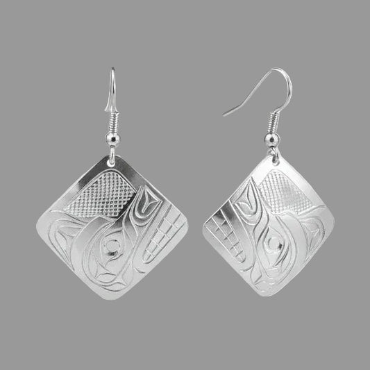 Sterling Silver Wolf Earrings
