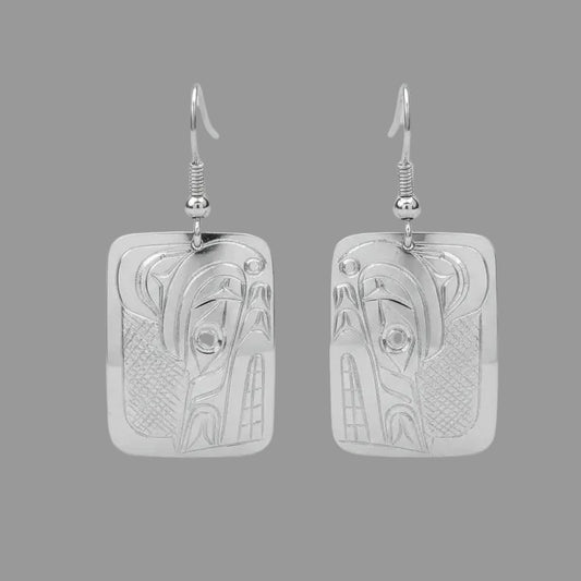 Sterling Silver Wolf Earrings