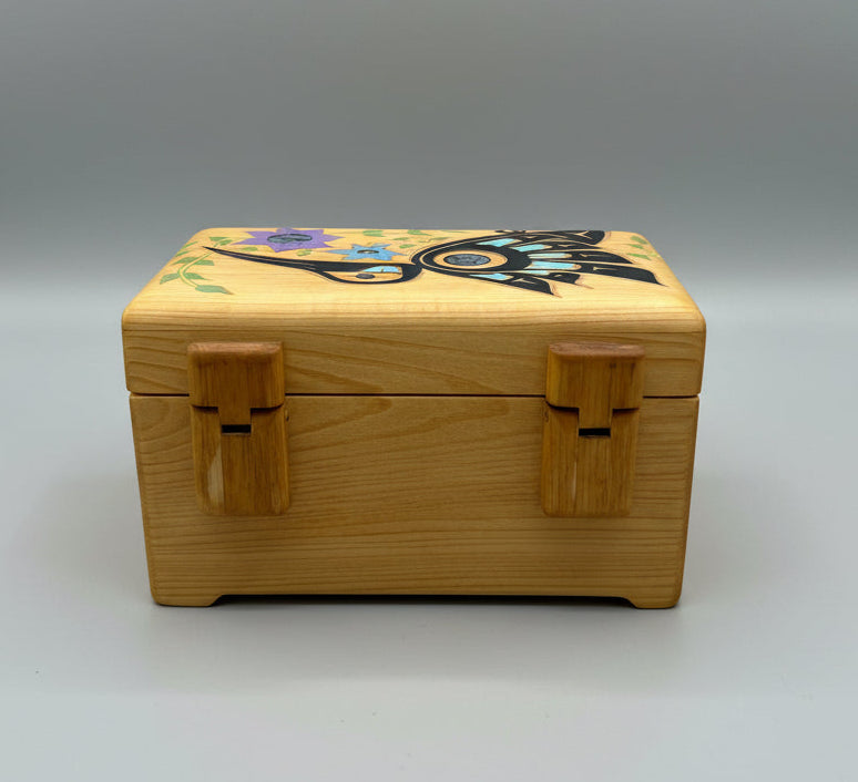 Carved Hummingbird Jewelry Box
