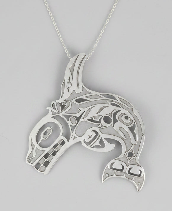 Sterling Silver Killer Whale Pendant