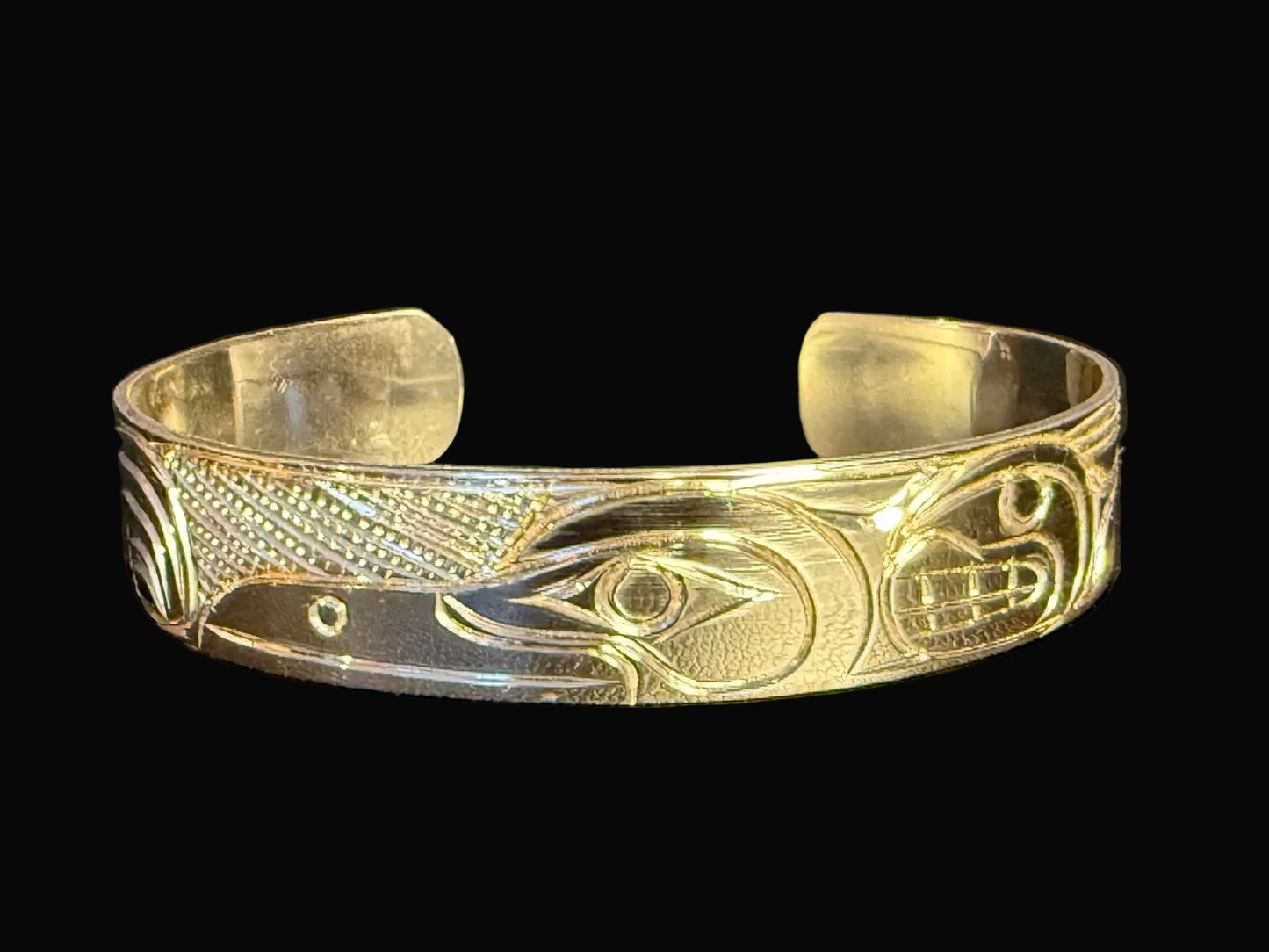 1/2" Sterling Silver Raven/Orca Bracelet