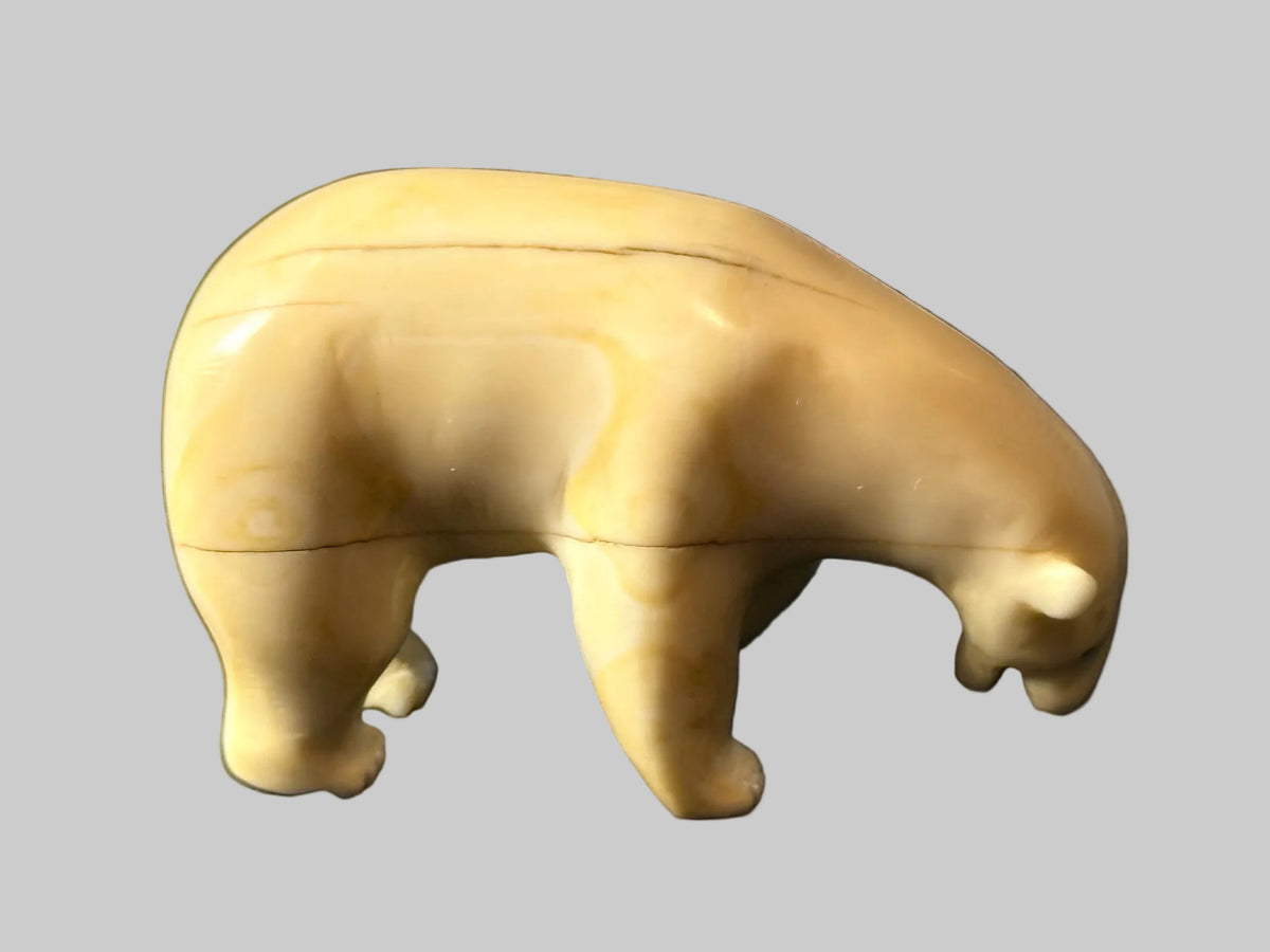 Vintage Ivory Walrus Tusk Polar Bear