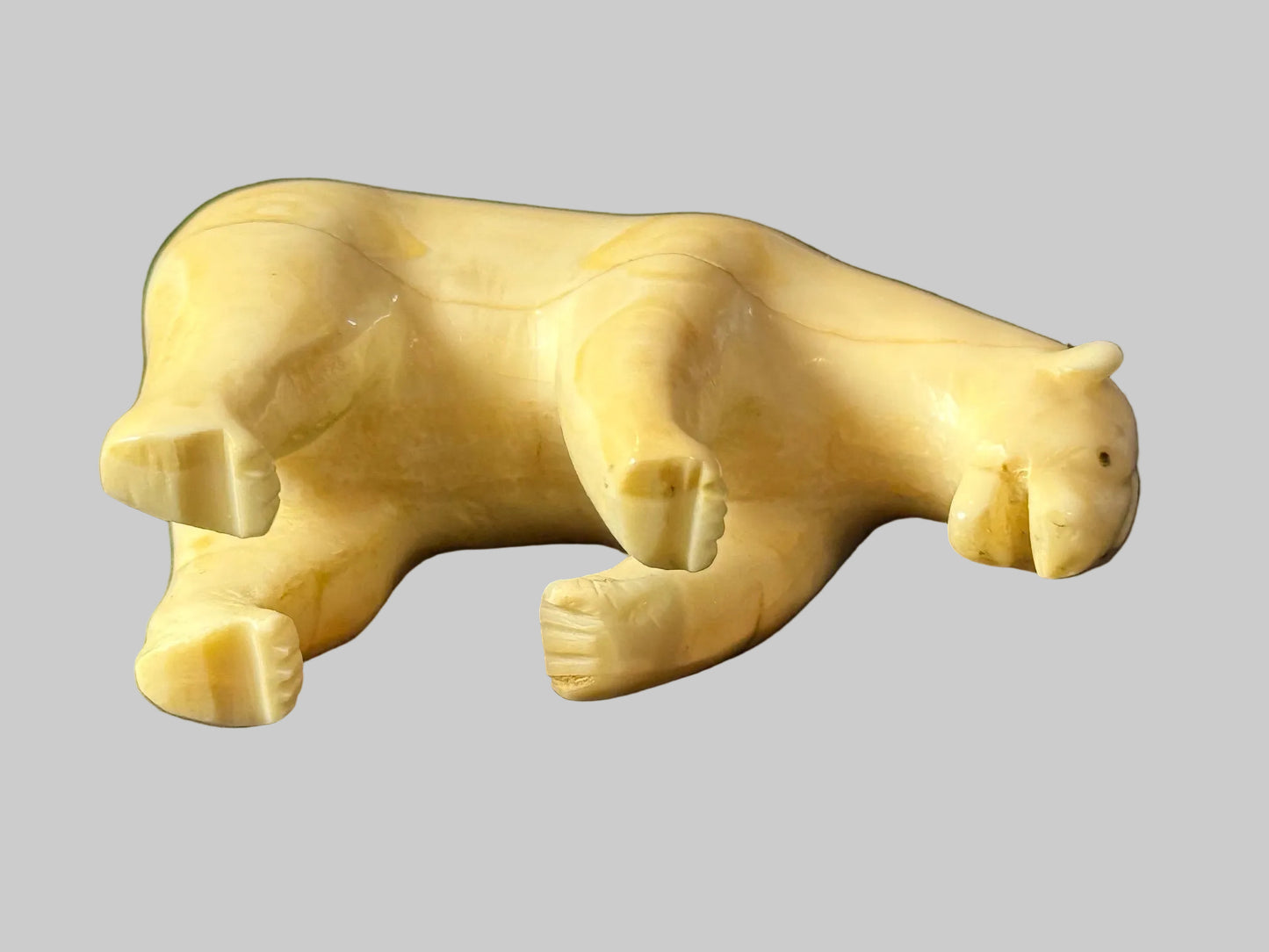 Vintage Ivory Walrus Tusk Polar Bear