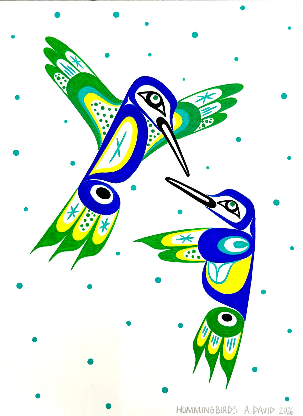 Hummingbirds At Play Series(framed) #3