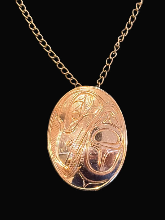 Copper Raven Pendant 3