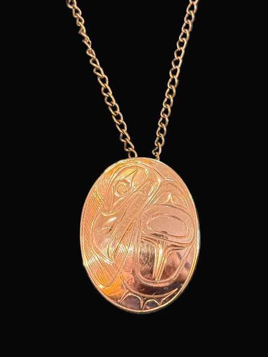 Copper Raven Pendant 1