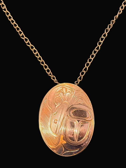 Copper Raven Pendant 2