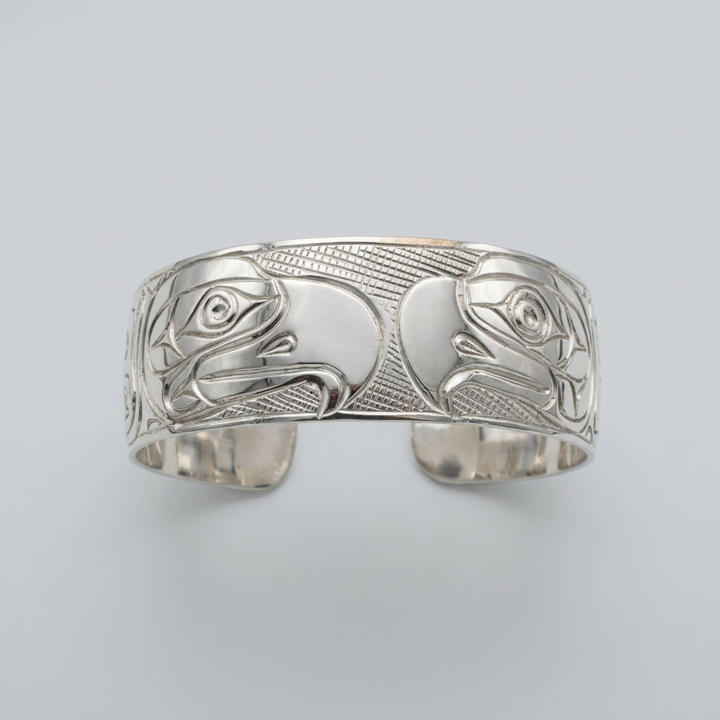 Stirling Silver 3/4" Split Eagle Bracelet