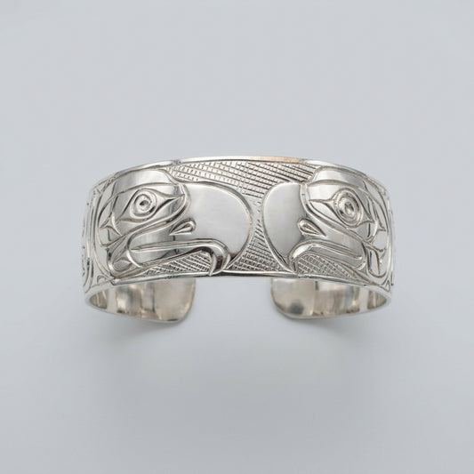 Stirling Silver 3/4" Split Eagle Bracelet
