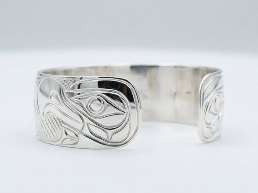 Stirling Silver 3/4" Eagle/Raven Bracelet