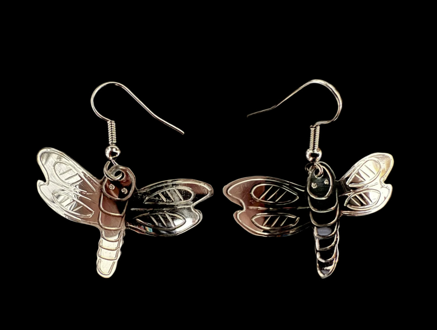 Silver Dragonfly Earrings