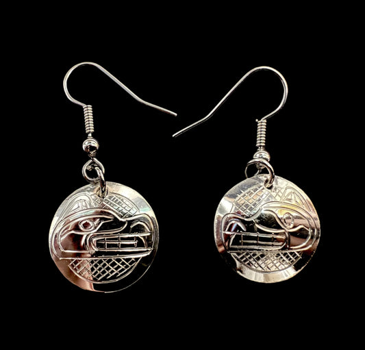 Small Silver Wolf Earrings