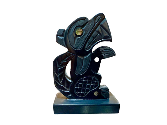 Haidi Gwaii Argillite Wolf Sculpture