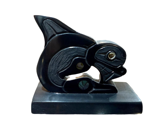 Haidi Gwaii Argillite Killer Whale Sculpture