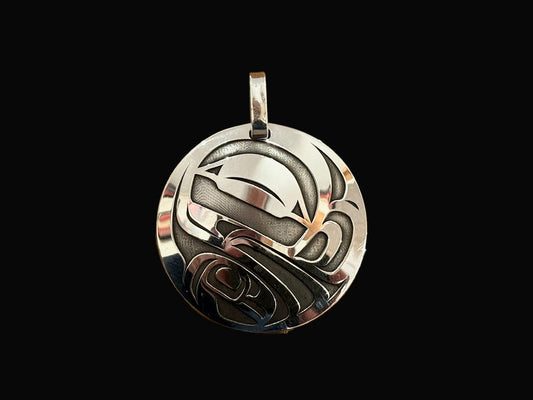 Sterling Silver Frog Pendant Large with Chain