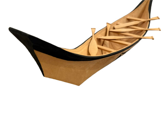 Miniature Hand Carved Kwakiut Canoe
