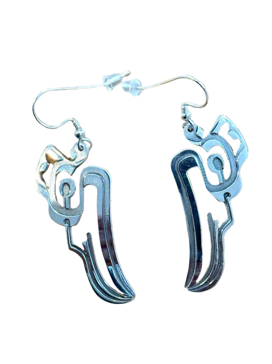Sterling Silver Raven Earrings