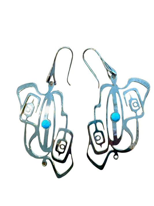 Sterling Silver Earrings Creations Lovers/Turquoise