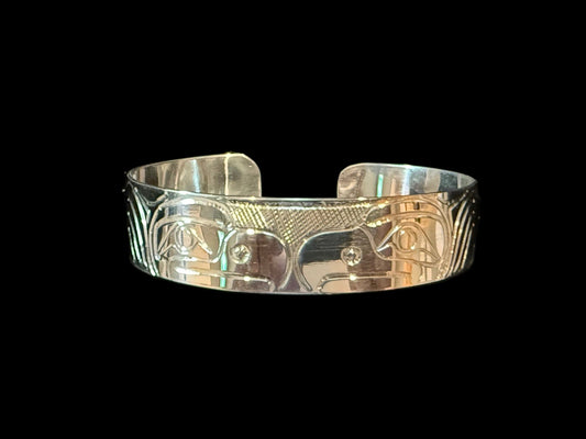 Sterling Silver Thunderbird Bracelet Cuff 1/2"