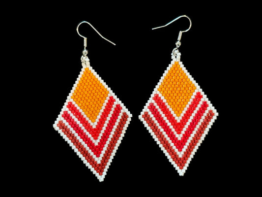 Large Diamond Beaded Earrings