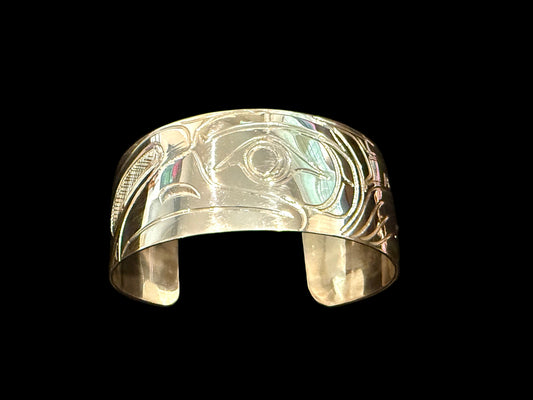 Sterling Silver Raven 1" Bracelet Cuff