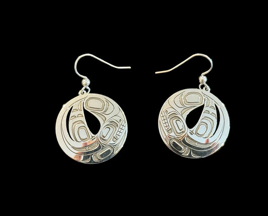Stirling Silver Killer Whale Earrings