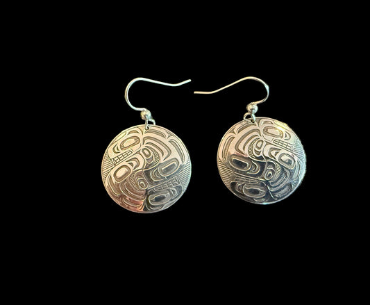 Stirling Silver Killer Whale Earrings