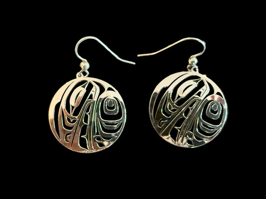 Sterling Silver Raven Earrings