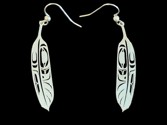 Sterling Silver Feather Earring