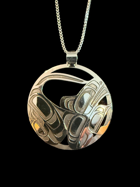 Stirling Silver Wolf Pendant