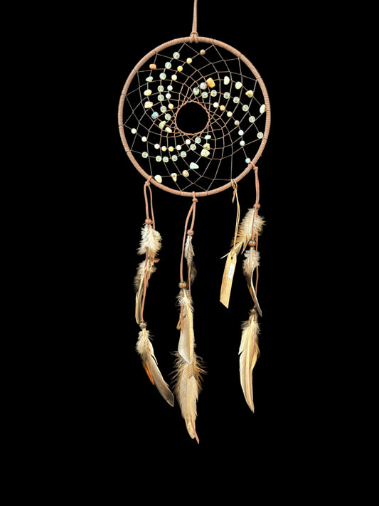 8" Dreamcatcher Mixed Aquas/Amazonite & Glass Beads