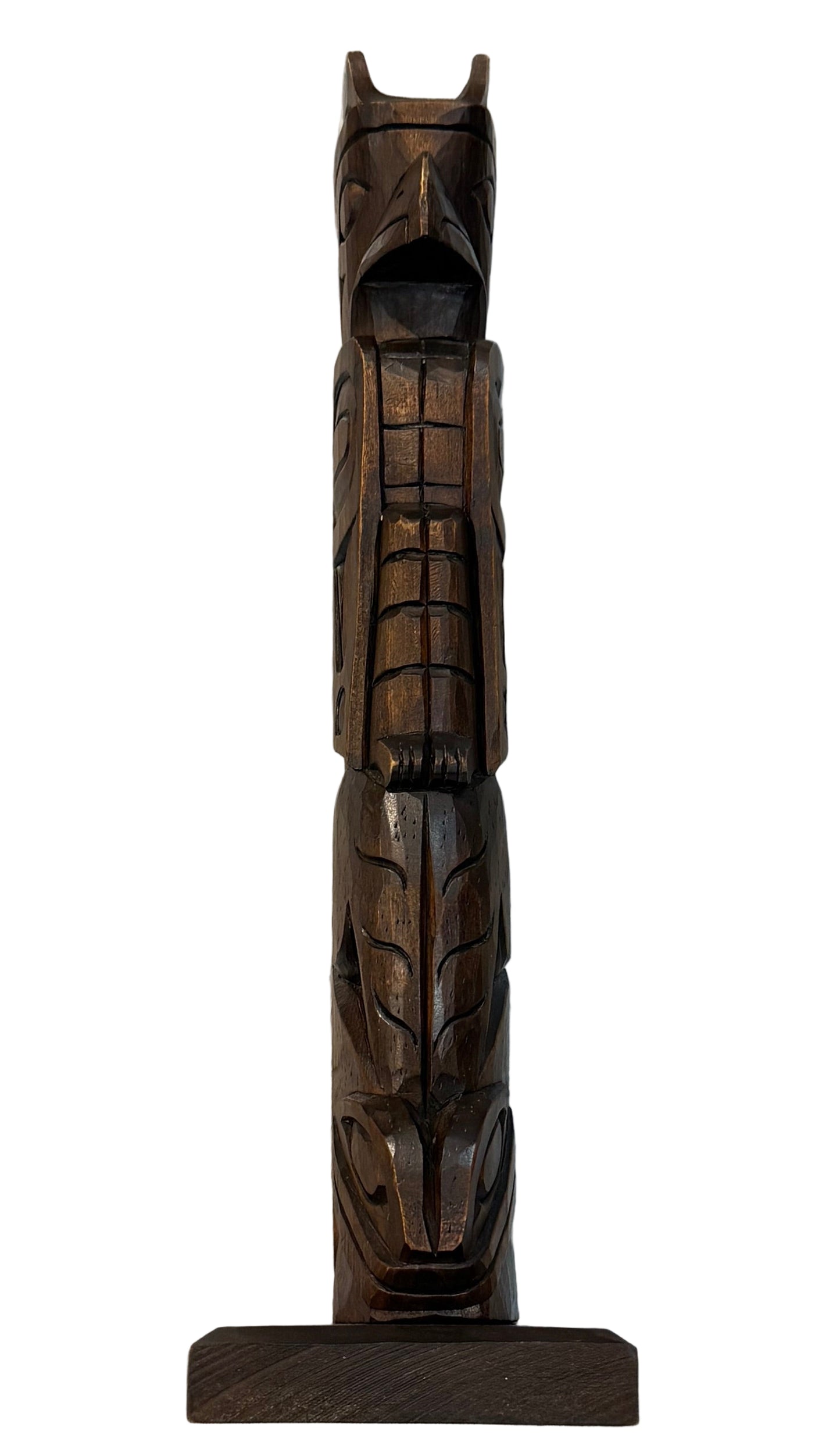 13" Chip Carved Miniature Totem Pole