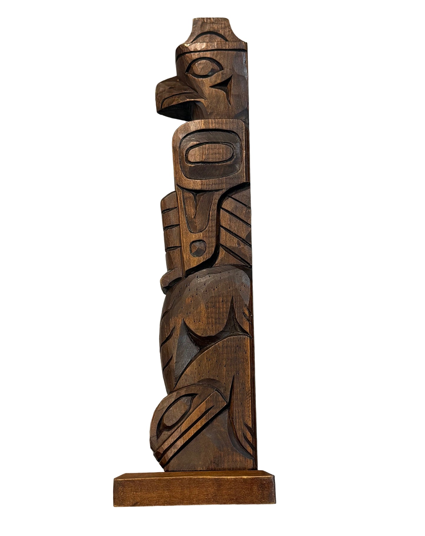13" Chip Carved Miniature Totem Pole