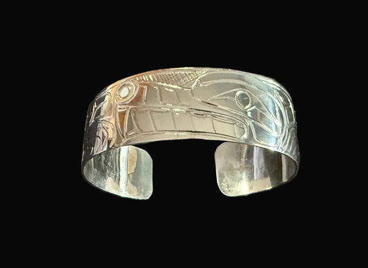 Sterling Silver 3/4" Wolf Cuff
