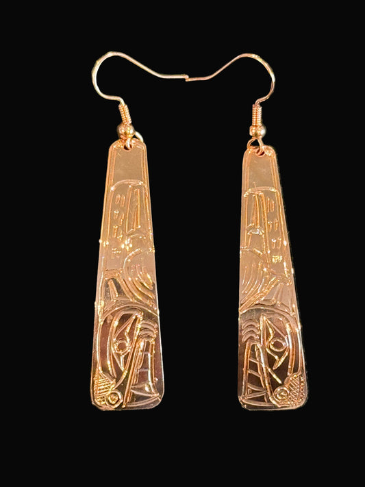 Copper 2" Bear Earrings