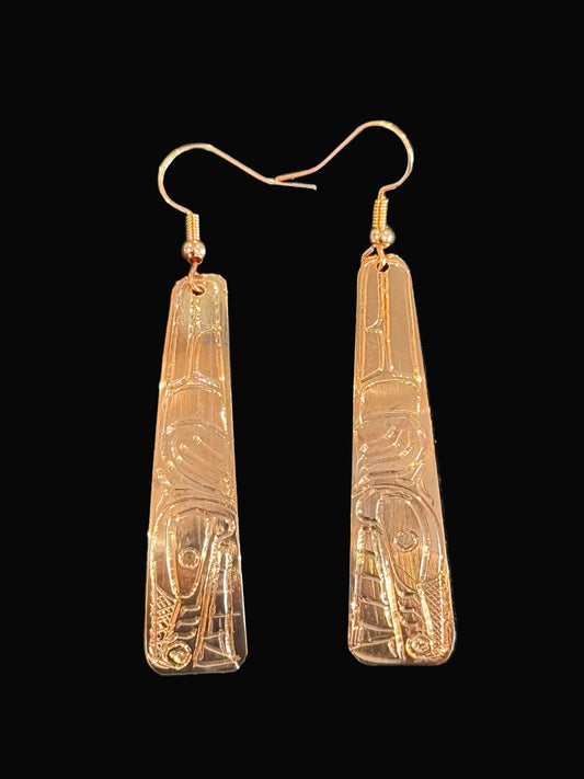 Copper 2" Wolf Earrings
