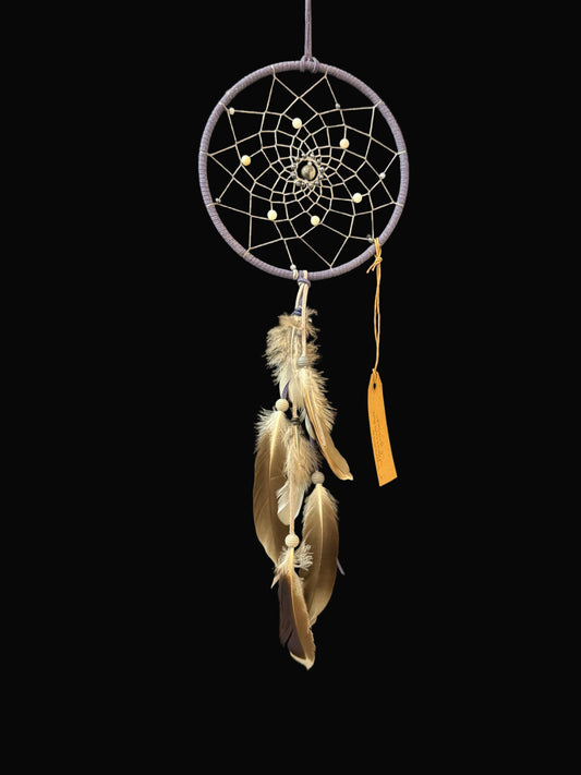 6" Dreamcatcher Navy with Amazonite Stone & Glass Beads