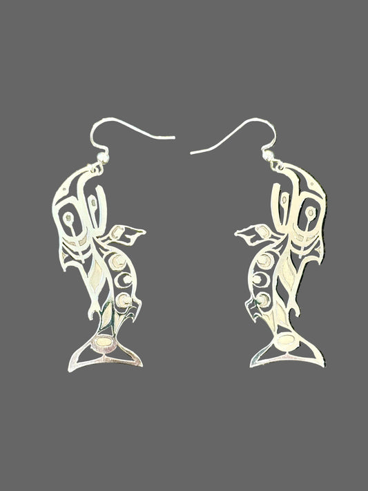 Sterling Silver Salmon Earrings