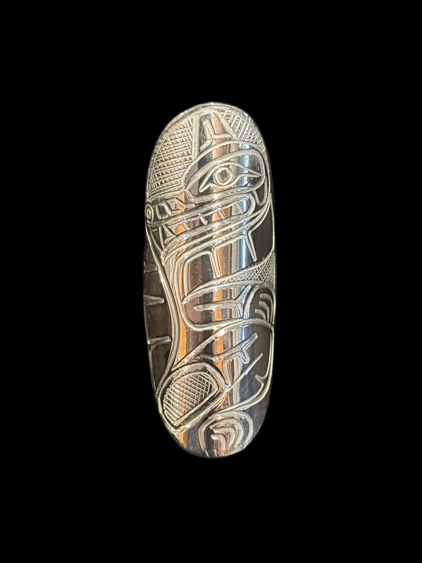 Sterling Silver Wolf Statement Ring