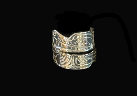 Sterling Silver Wolf Wrap Ring
