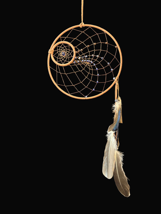 10" Dreamcatcher Warm Brown w/ Semi-Precious Sodalite Beads