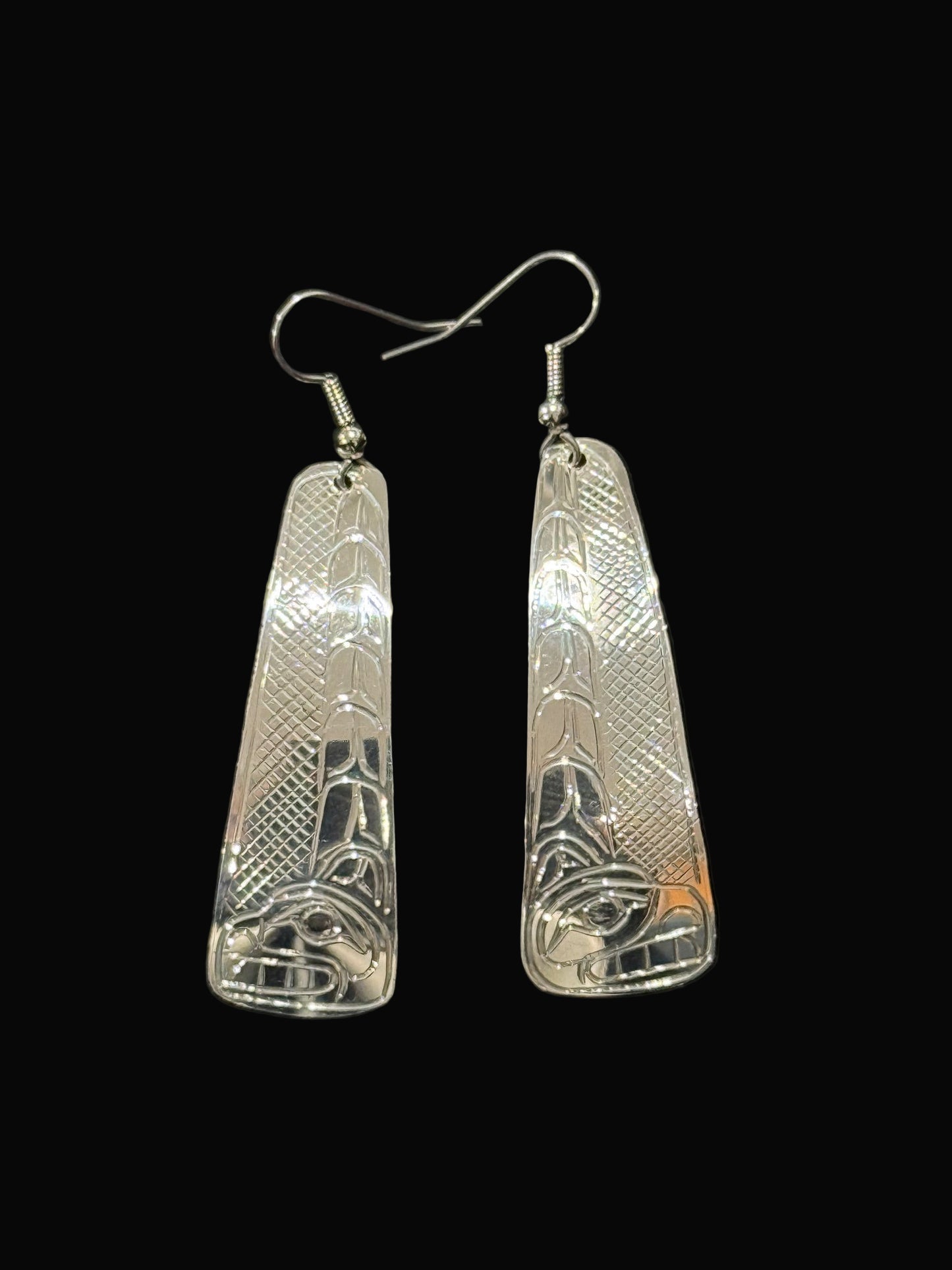 Sterling Silver Killer Whale Earrings