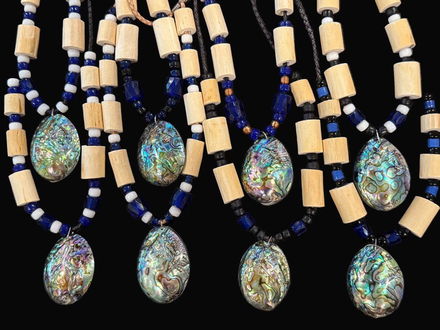 Beautiful Necklaces Abalone, Devil's Club, Beads