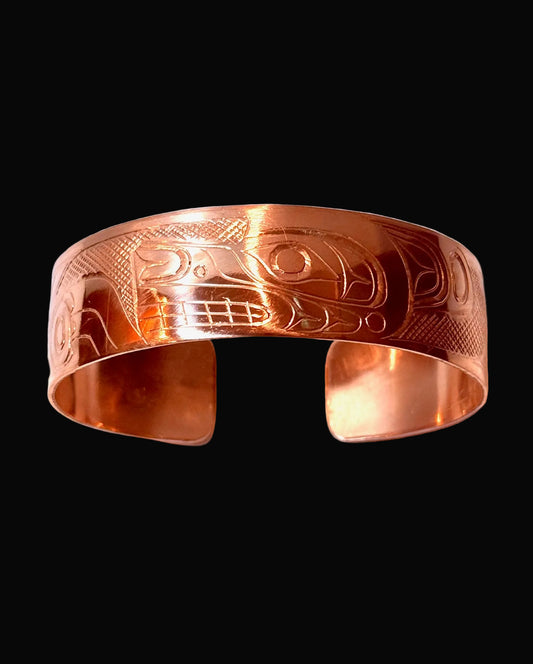 Lovely 3/4" Copper Wolf Bracelet/Cuff