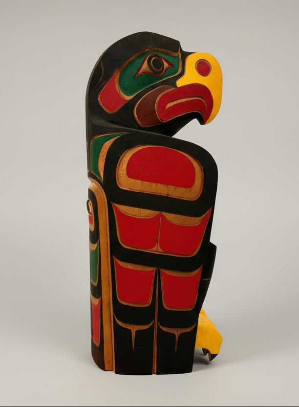 Gorgeous Large Cedar Eagle Totem