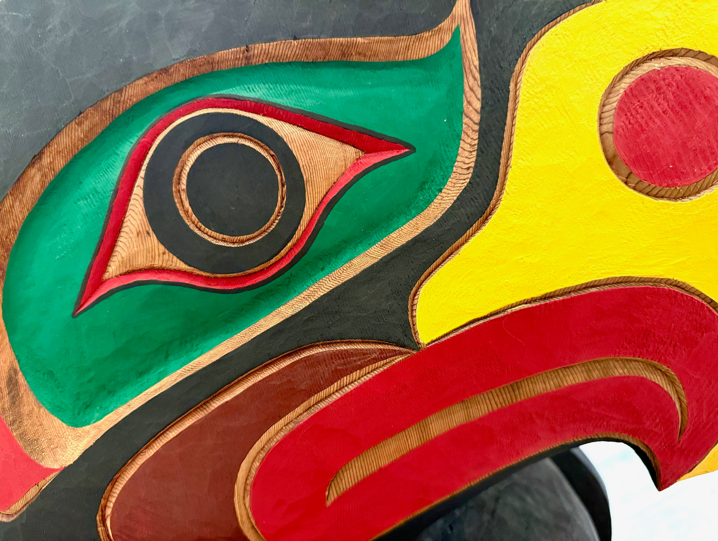 Gorgeous Large Cedar Eagle Totem