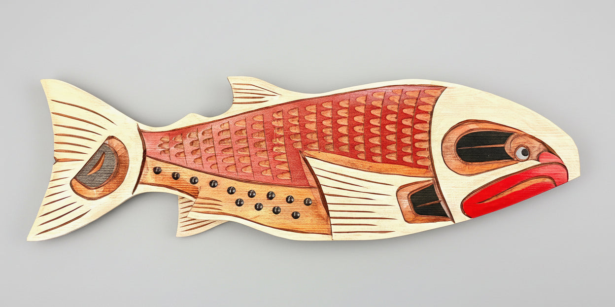 Beautiful Kwakiutl Salmon Plaque