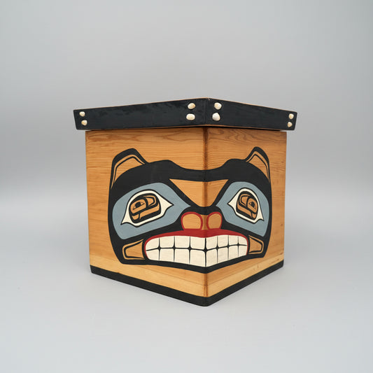 Beautifully Painted Large Cedar Bear Chinook Gift Box