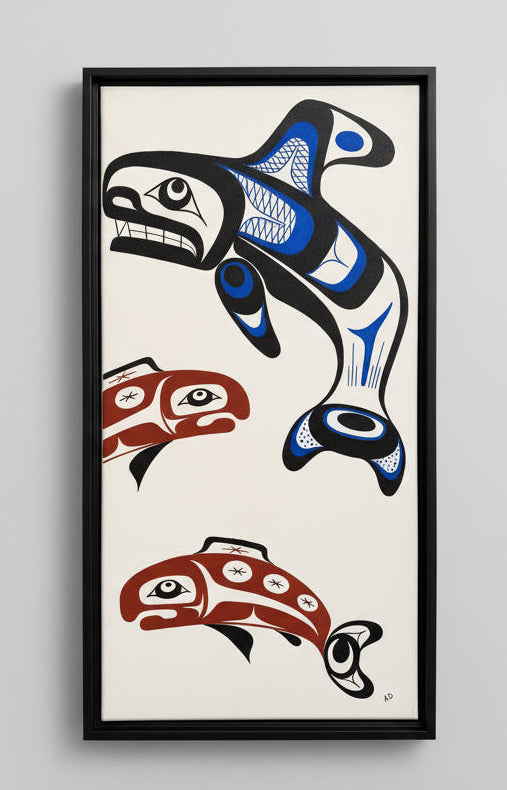 Killer Whale & Salmon Painting