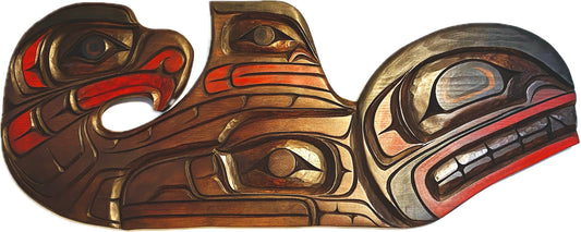 Jackson Robertson - Eagle/Orca Plaque - Jackson Robertson - Plaque - Pentlatch Gallery - Aboriginal Art - Parksville, BC, Canada